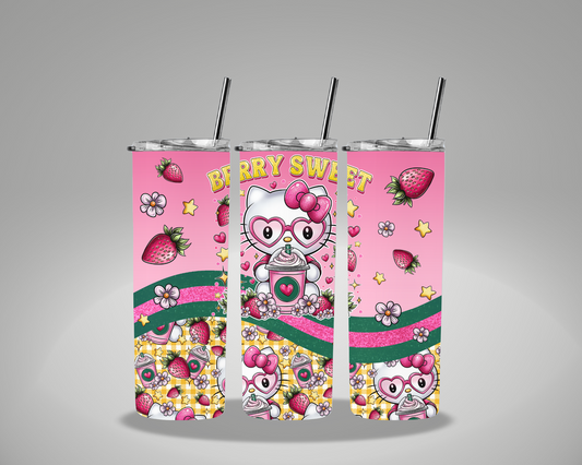 Berry Sweet Kitty - 20oz Skinny Tumbler Wrap GRAVITEE EXCLUSIVE