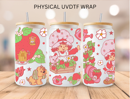 Strawberry Short Girl - 16 oz / 20 oz Libby UV DTF Wrap