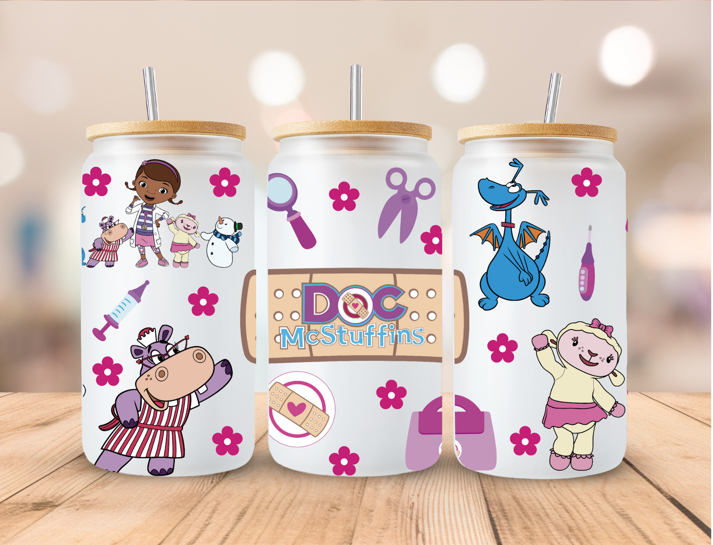 DOC Teddy Bear Doctor - 16 oz / 20 oz Libby UV DTF Wrap