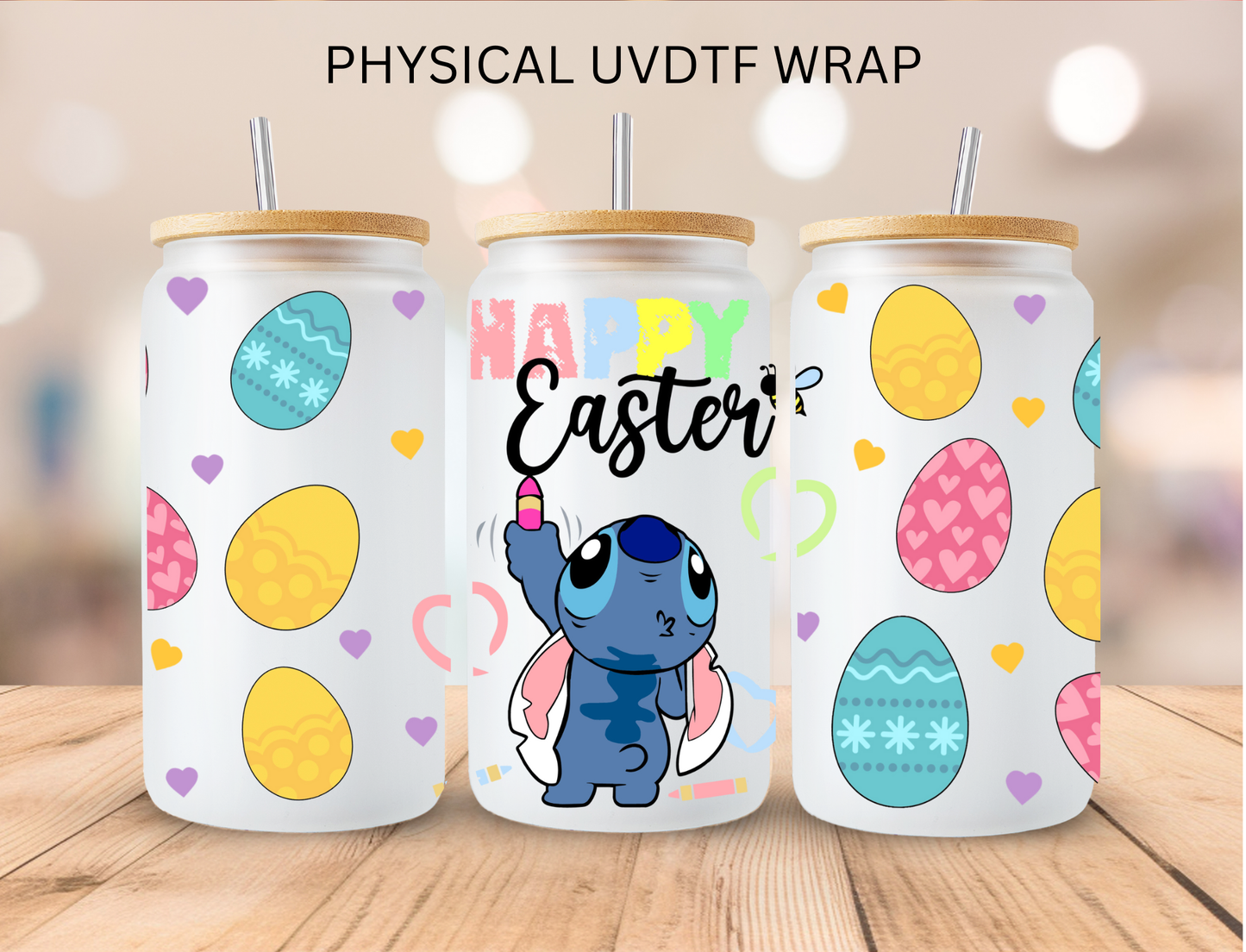 Blue Alien Happy Easter - 16 oz / 20 oz Libby UV DTF