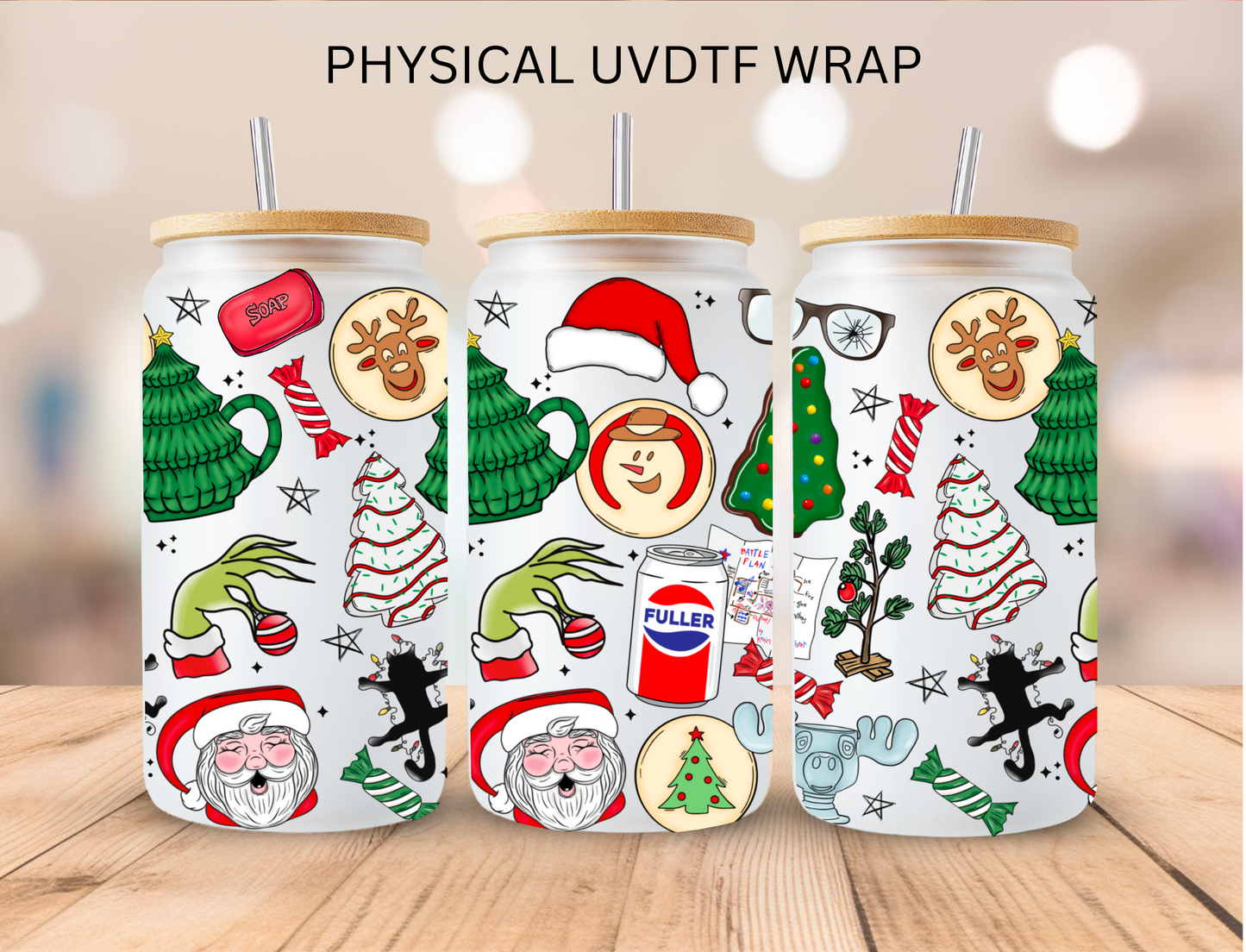 Christmas Movie Night Aesthetic - 16 oz / 20 oz Libby UV DTF Wrap