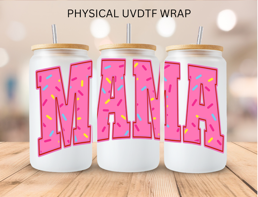 Pink Sprinkled Mama - 16 oz / 20 oz Libby UV DTF Wrap