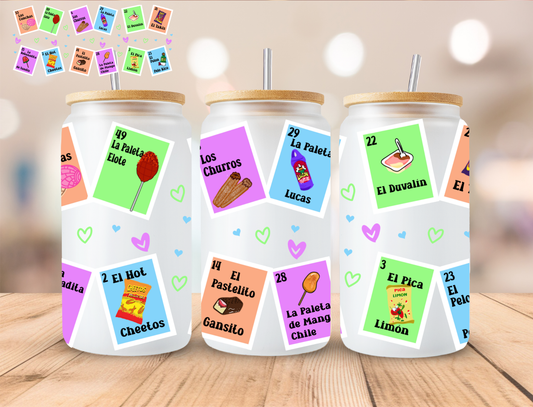 Spanish Treat Cards Loteria - 16 oz / 20 oz Libby UV DTF Wrap
