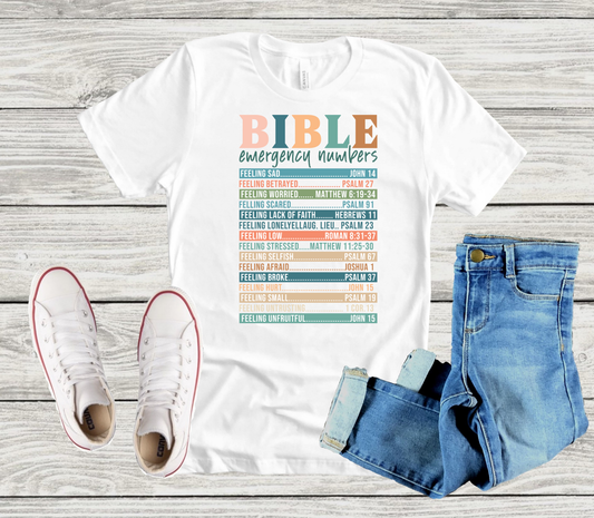 Bible Emergency Numbers - Adult DTF Print Transfer