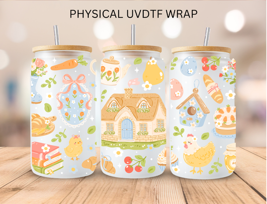 Cottage House Aesthetic - 16 oz / 20 oz Libby UV DTF Wrap