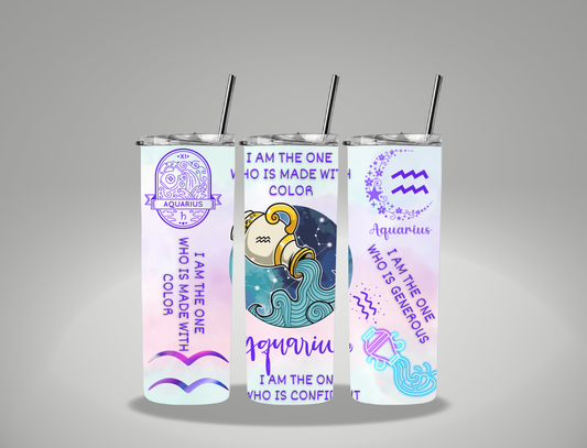 Aquarius (2) - 20oz Skinny Tumbler / 25 Oz Glass Tumbler Wrap EXCLUSIVE