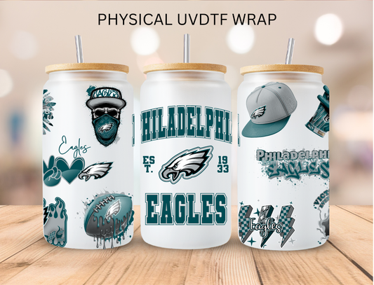 Phillie Eagles NFL Team - 16 oz / 20 oz Libby UV DTF Wrap