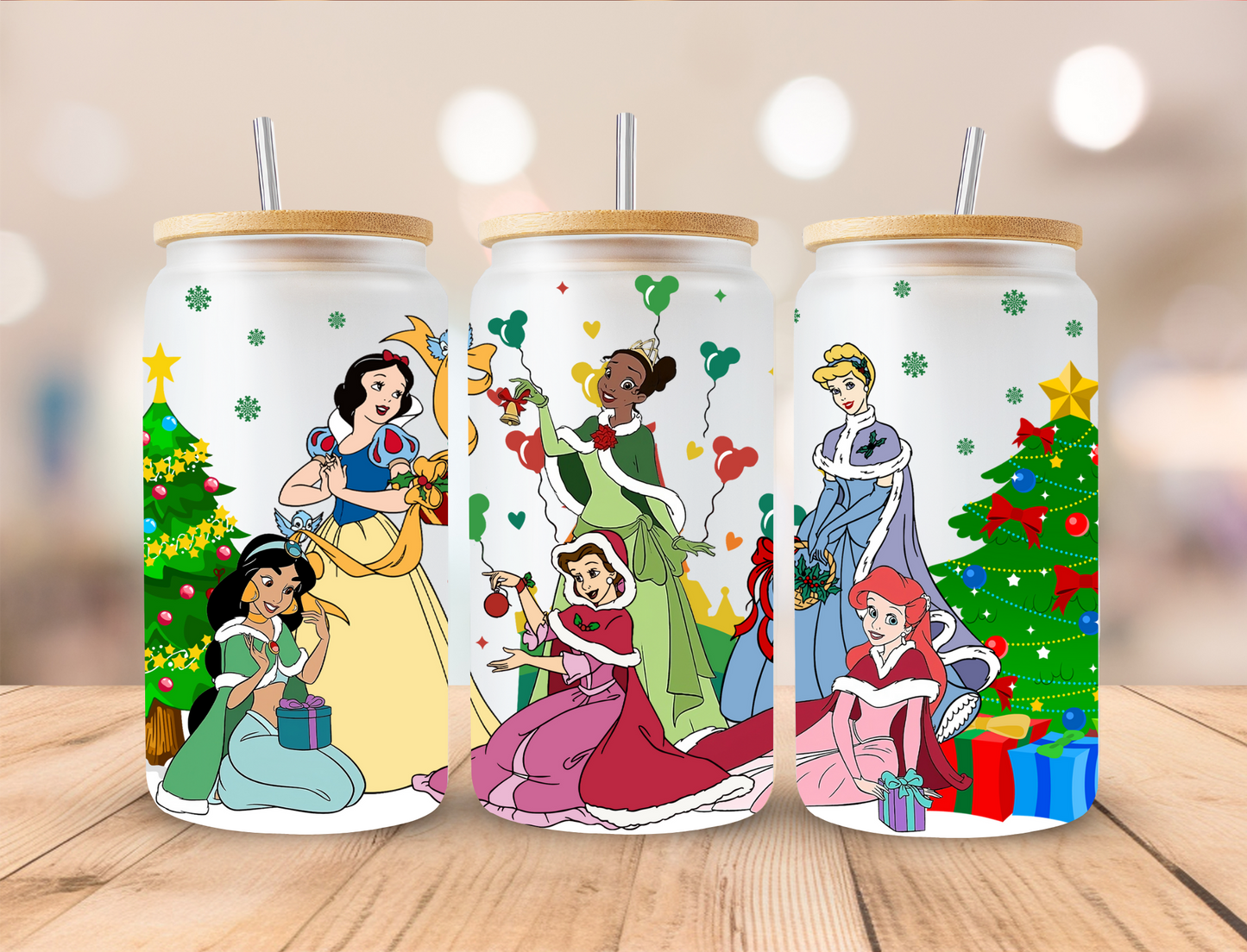 Princess's Decorating For Christmas - 16oz Libby UV DTF Wrap