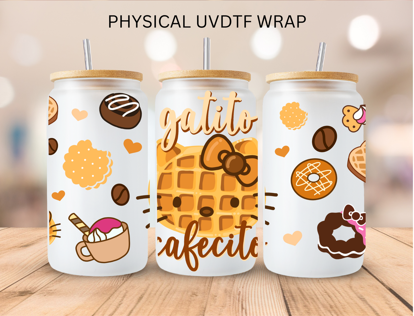 Gatito Cafecito - 16 oz / 20 oz Libby UV DTF
