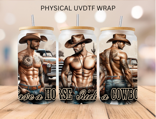 Save a Horse Cowboy - 16 oz / 20 oz Libby UV DTF