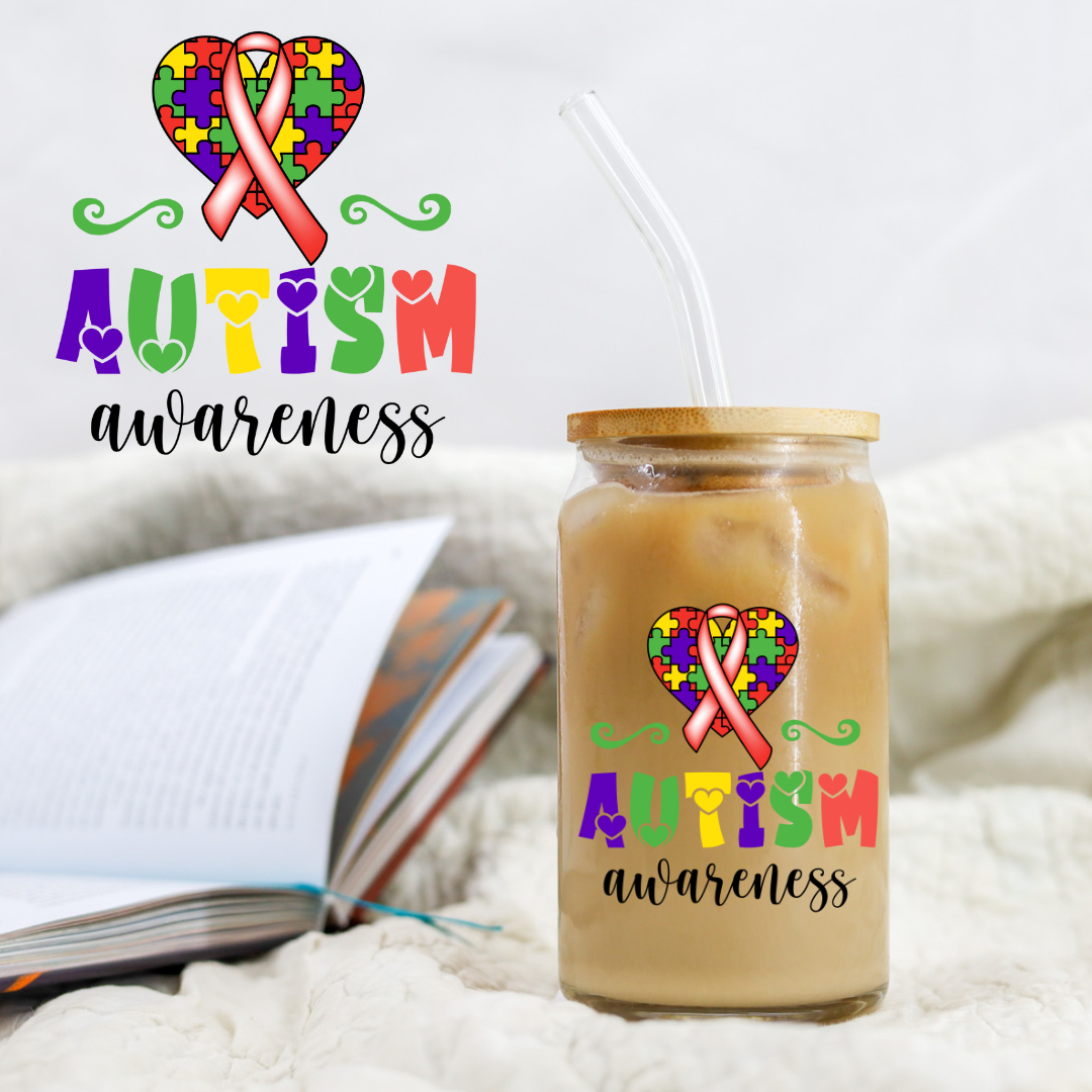 Autism Awareness Heart - UV DTF Libby Decal