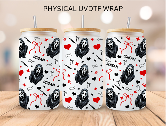 Scream Ghost - 16 oz / 20 oz Libby UV DTF Wrap