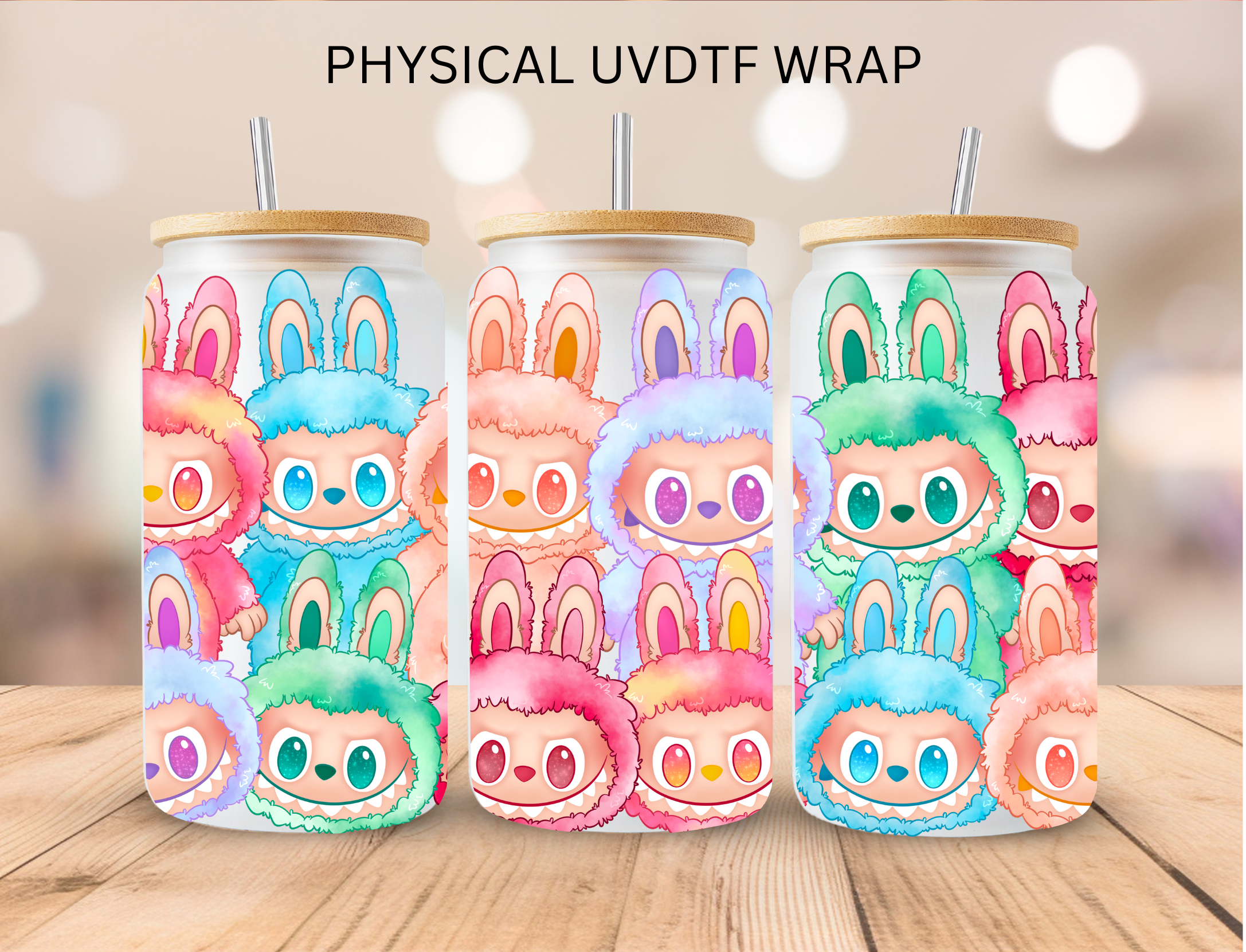 Pastel Labubu - 16 oz / 20 oz Libby UV DTF Wrap – Southern Gem Creations