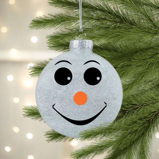 Happy Snowman Face UV DTF Christmas Ornament Decal