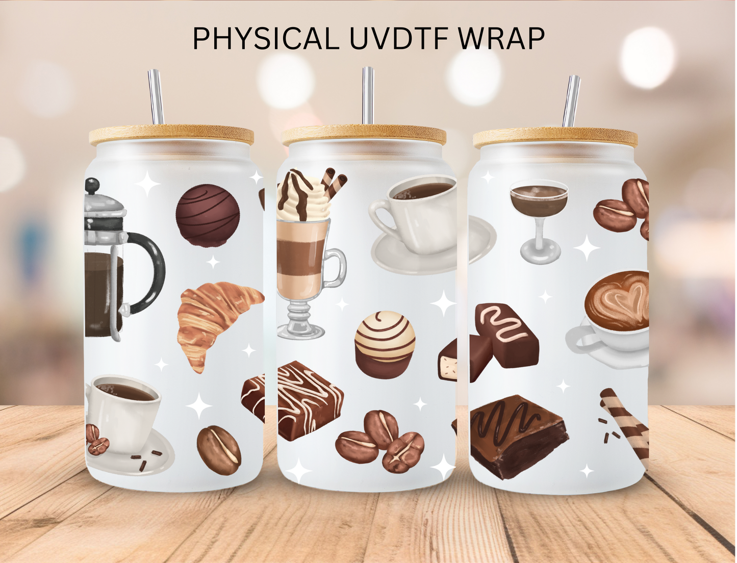 Coffee Mashup - 16 oz / 20 oz Libby UV DTF Wrap