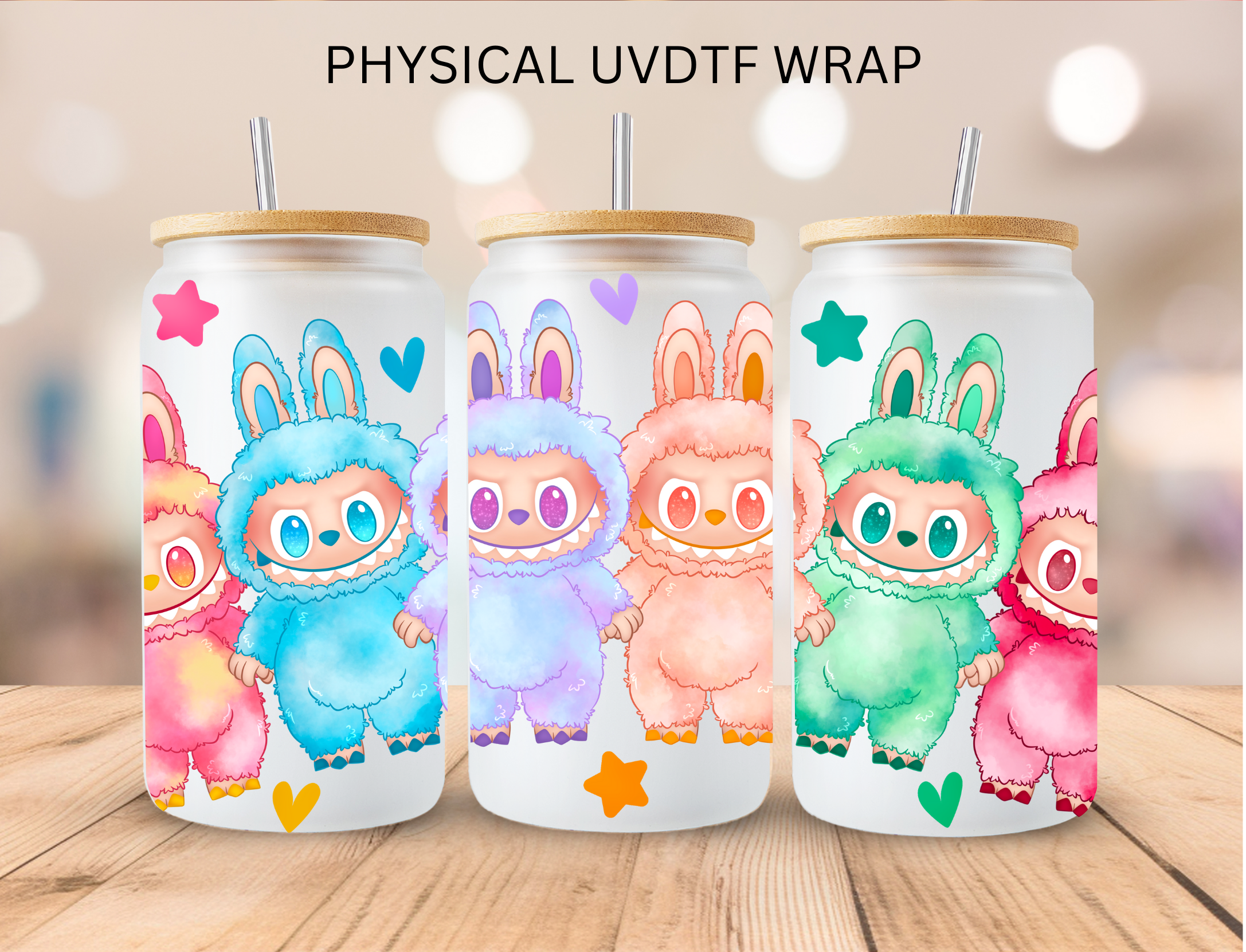 Pastel Labubu (2) - 16 oz / 20 oz Libby UV DTF Wrap – Southern Gem ...
