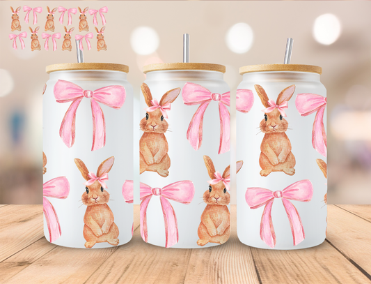 Coquette Bunnies And Bows - 16 oz / 20 oz Libby UV DTF Wrap