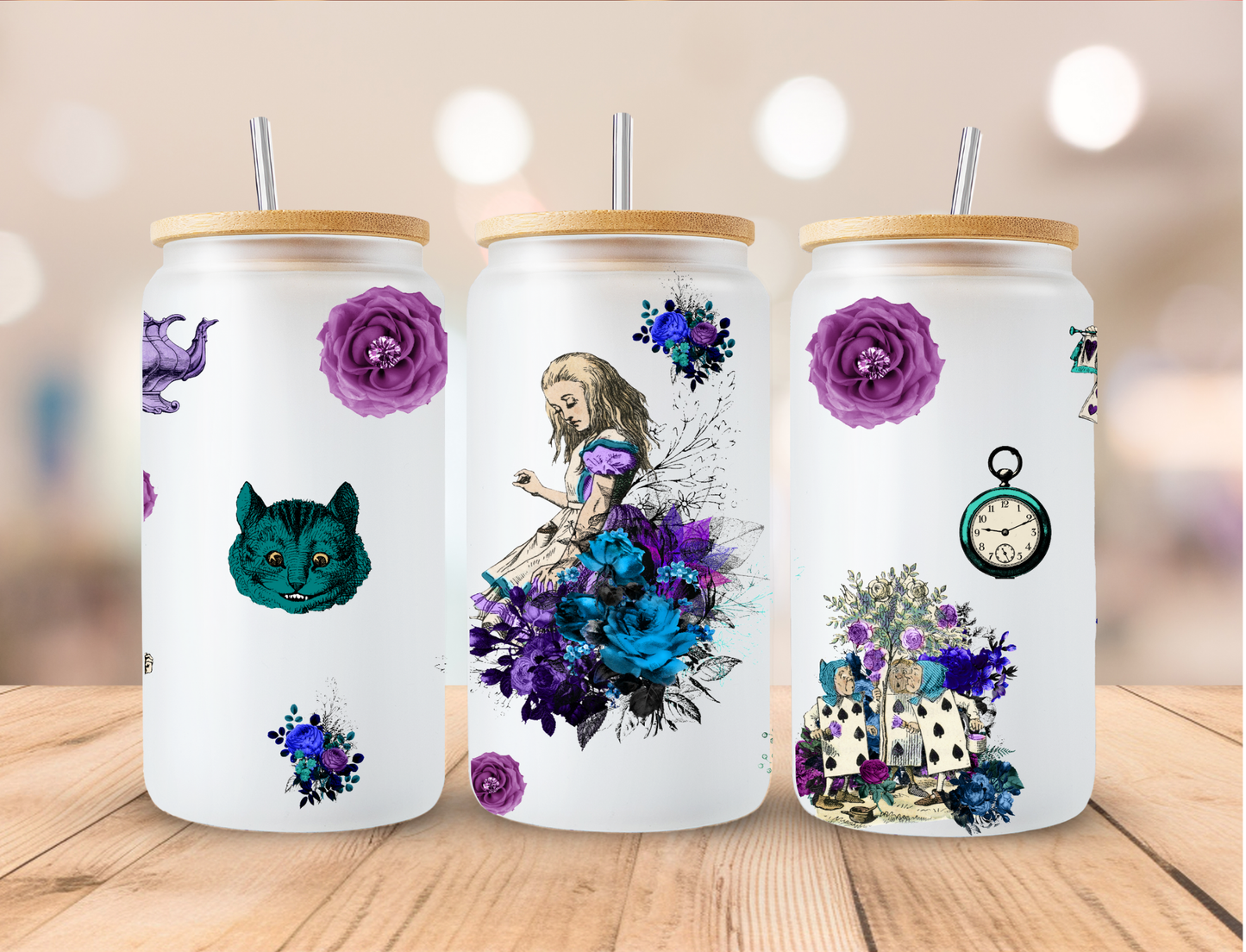 Wonderland Alice - 16 oz / 20 oz Libby UV DTF Wrap