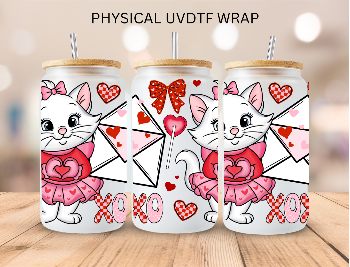 Valentines Cat - 16 oz / 20 oz Libby UV DTF