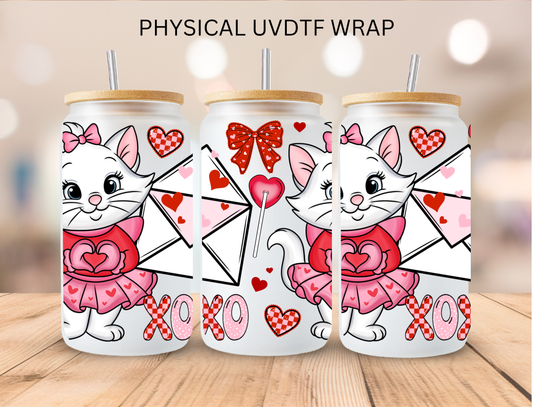 Valentines Cat - 16 oz / 20 oz Libby UV DTF