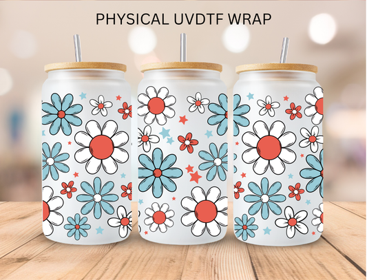 Patriotic Floral - 16 oz / 20 oz Libby UV DTF