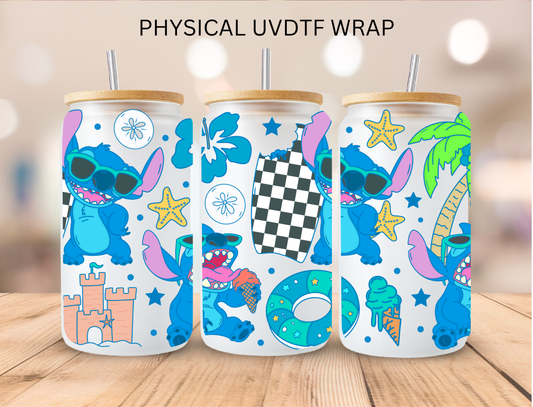 Beach Blue Alien - 16 oz / 20 oz Libby UV DTF Wrap
