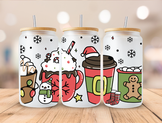 Christmas Sweet Coffee - 16oz Libby UV DTF Wrap