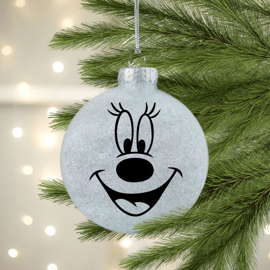 Mouse Face UV DTF Christmas Ornament Decal