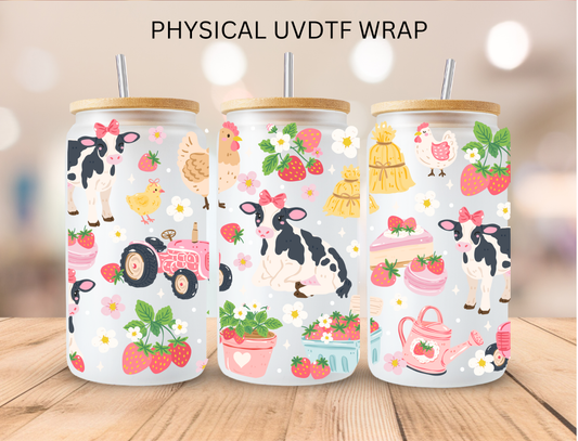 Farm Cow Aesthetic - 16 oz / 20 oz Libby UV DTF Wrap