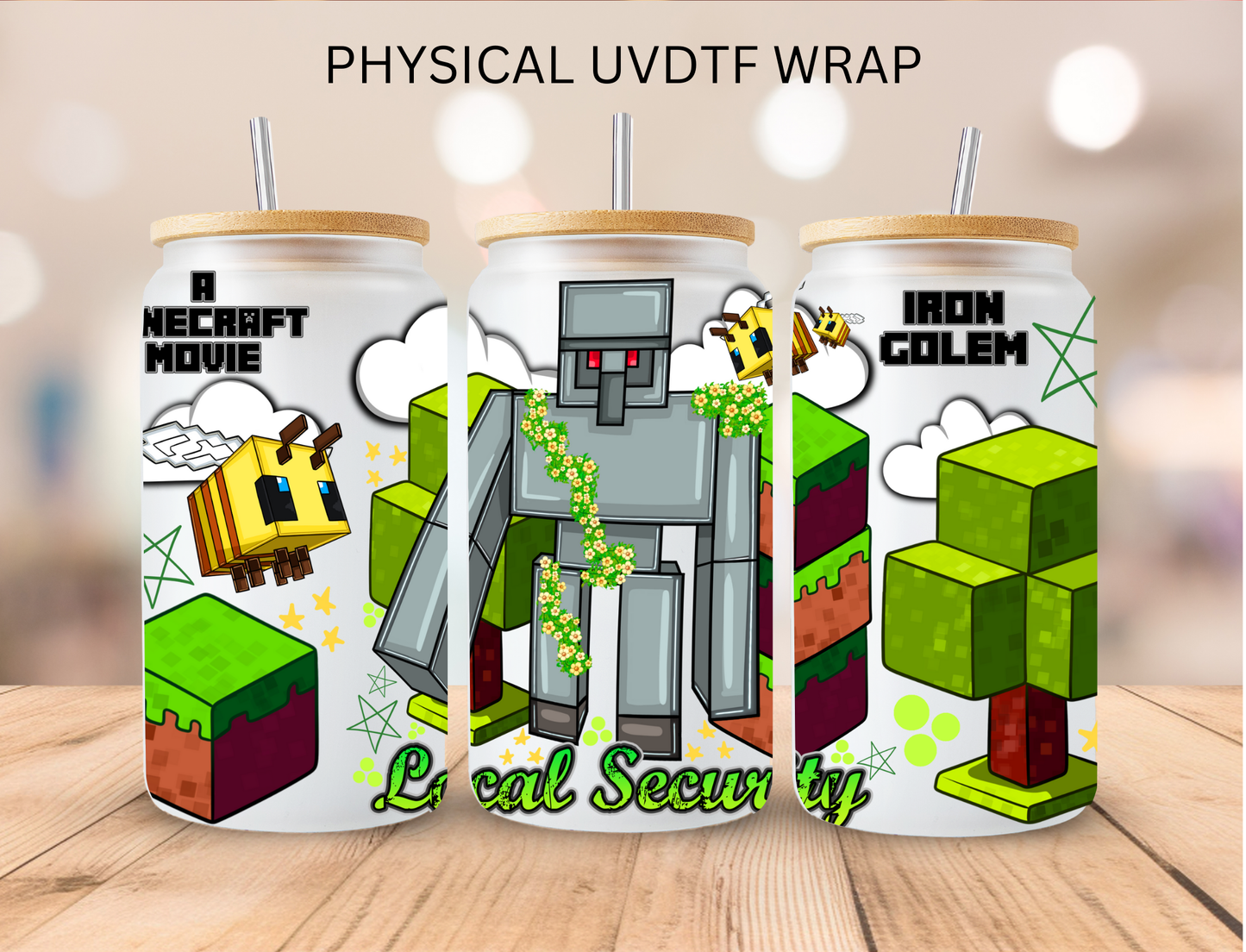 Mine Game Iron Guy - 16 oz / 20 oz Libby UV DTF Wrap