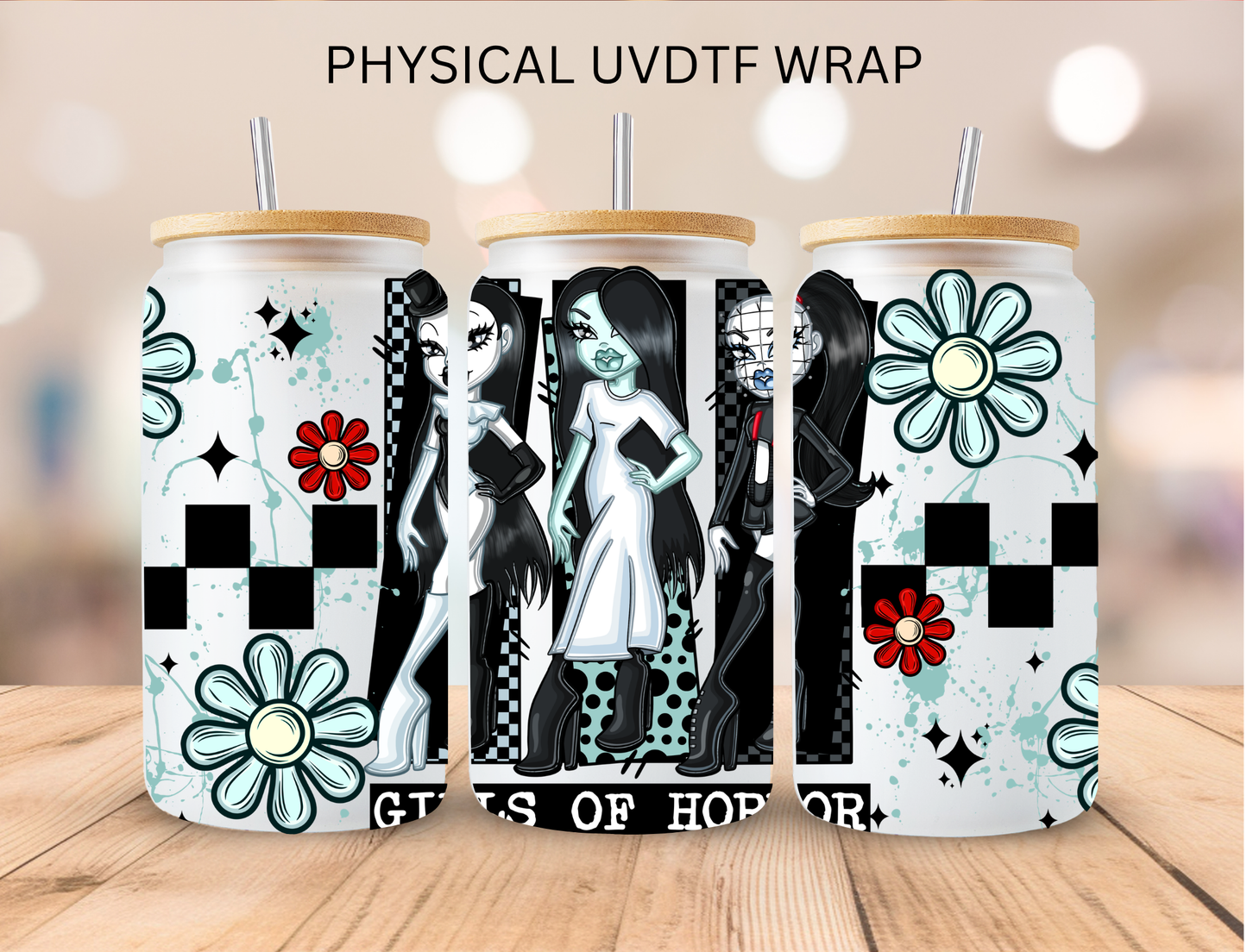 Brat Girl's Of Horror - 16 oz / 20 oz Libby UV DTF Wrap