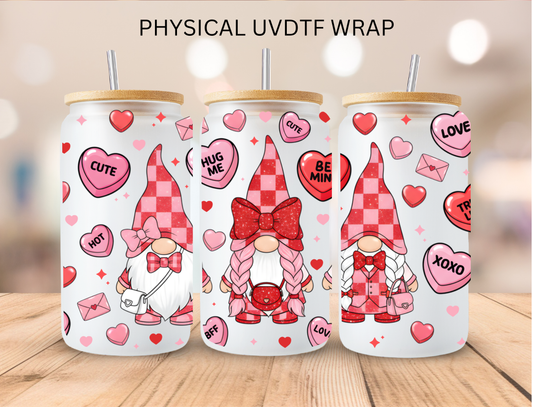 Valentines Checkered Gnomes - 16 oz / 20 oz Libby UV DTF