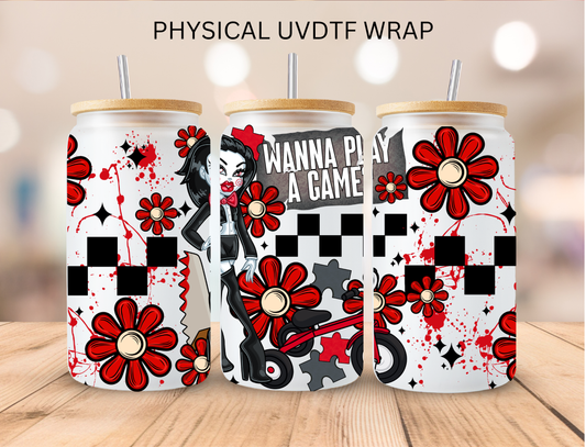 Brat Girl Wanna Play a Game - 16 oz / 20 oz Libby UV DTF Wrap