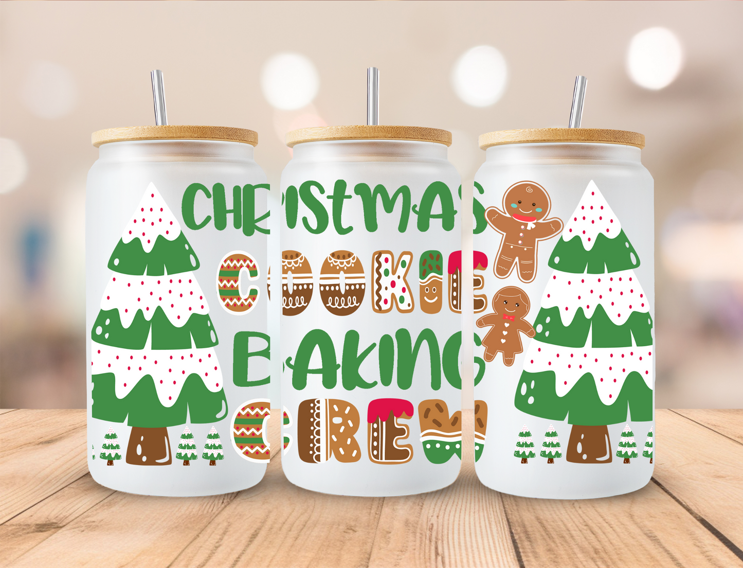 Christmas Cookie Baking Crew - 16oz Libby UV DTF Wrap