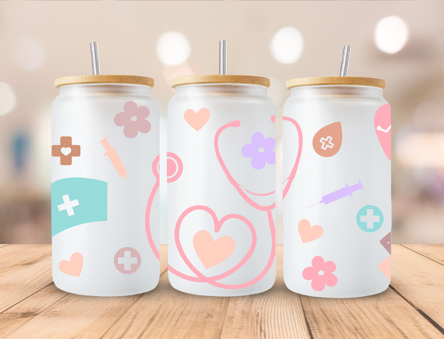 Pastel Medical - 16 oz / 20 oz Libby UV DTF Wrap