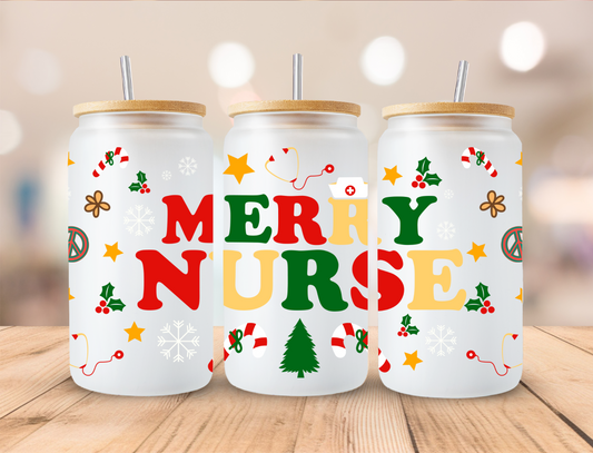 Merry Nurse - 16oz Libby UV DTF Wrap