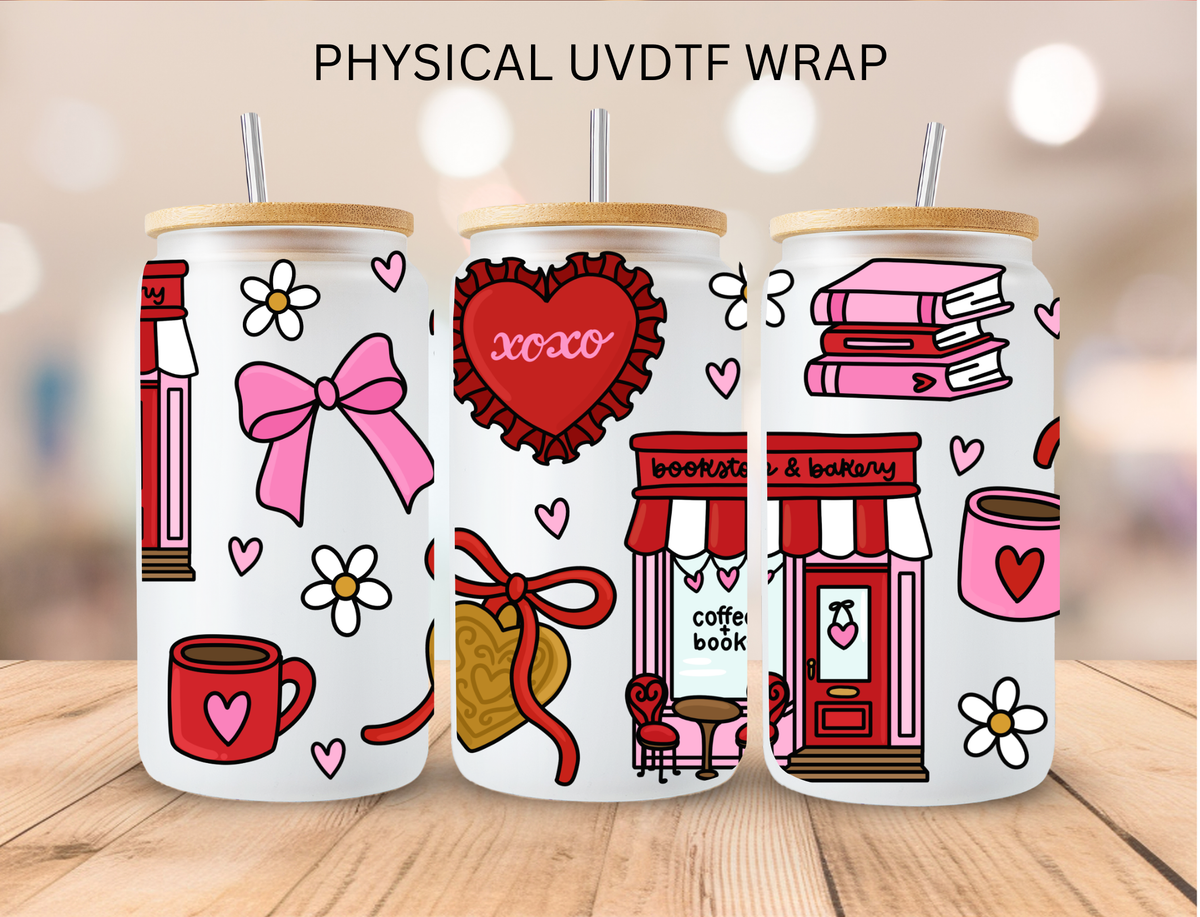Valentines Book Store Book Lover - 16 oz / 20 oz Libby UV DTF