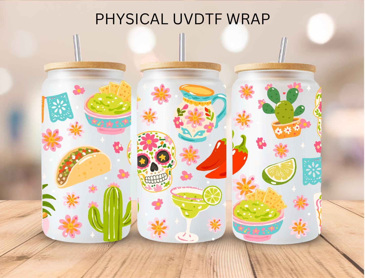 Dia De Los Muertos Aesthetic - 16 oz / 20 oz Libby UV DTF Wrap