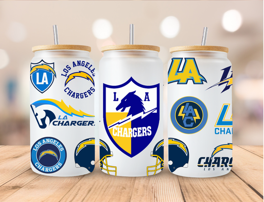 Football LA Chargers - 16 oz / 20 oz Libby UV DTF Wrap