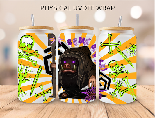 Mine Game Pig Villian (Orange) - 16 oz / 20 oz Libby UV DTF Wrap