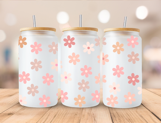 Pastel Daisies - 16 oz / 20 oz Libby UV DTF Wrap