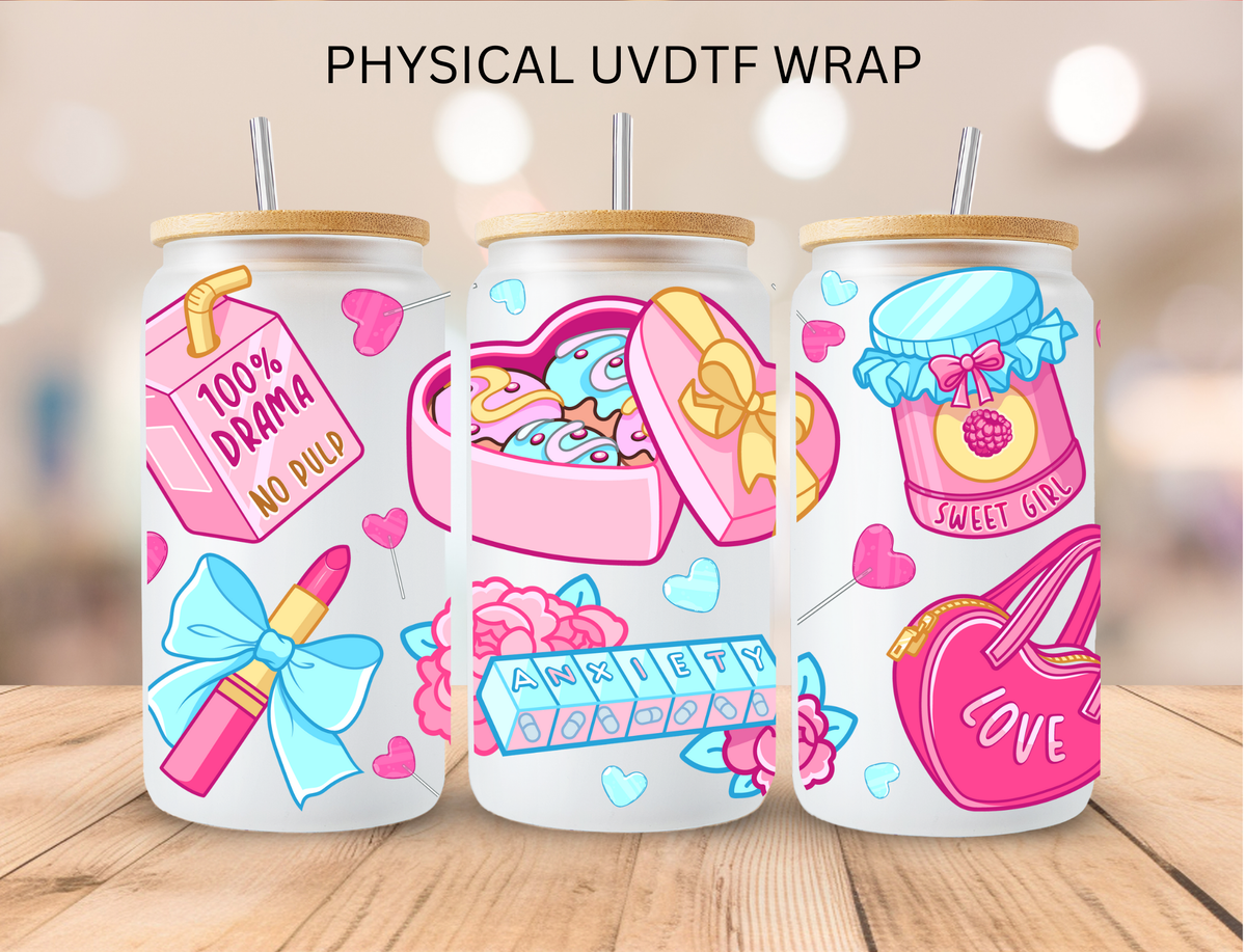 Anxiety Valentine - 16 oz / 20 oz Libby UV DTF
