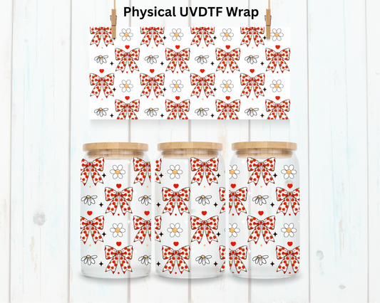 Strawberry Bows and Daisies - 16 oz / 20 oz Libby UV DTF