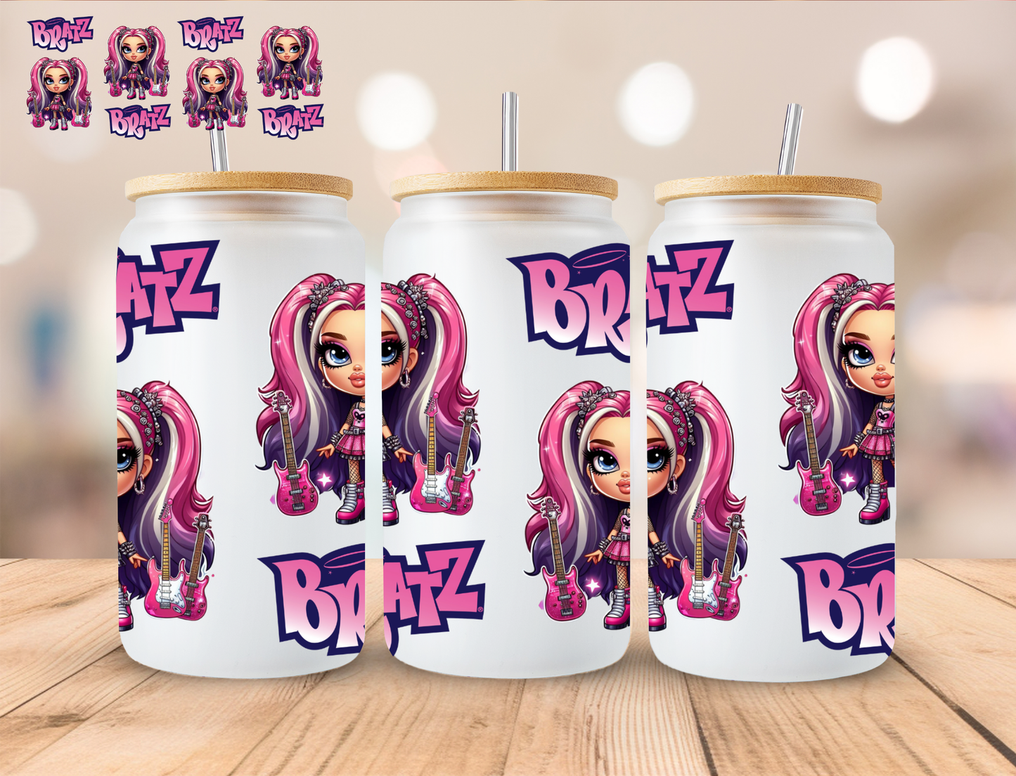 Pink Doll - 16 oz / 20 oz Libby UV DTF Wrap