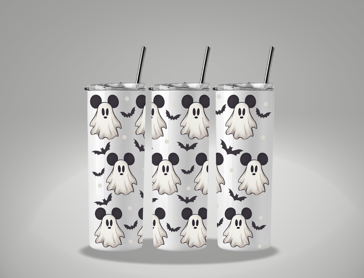 Halloween Smiley Ghost - 20oz Skinny Tumbler / 25 Oz Glass Tumbler Wrap