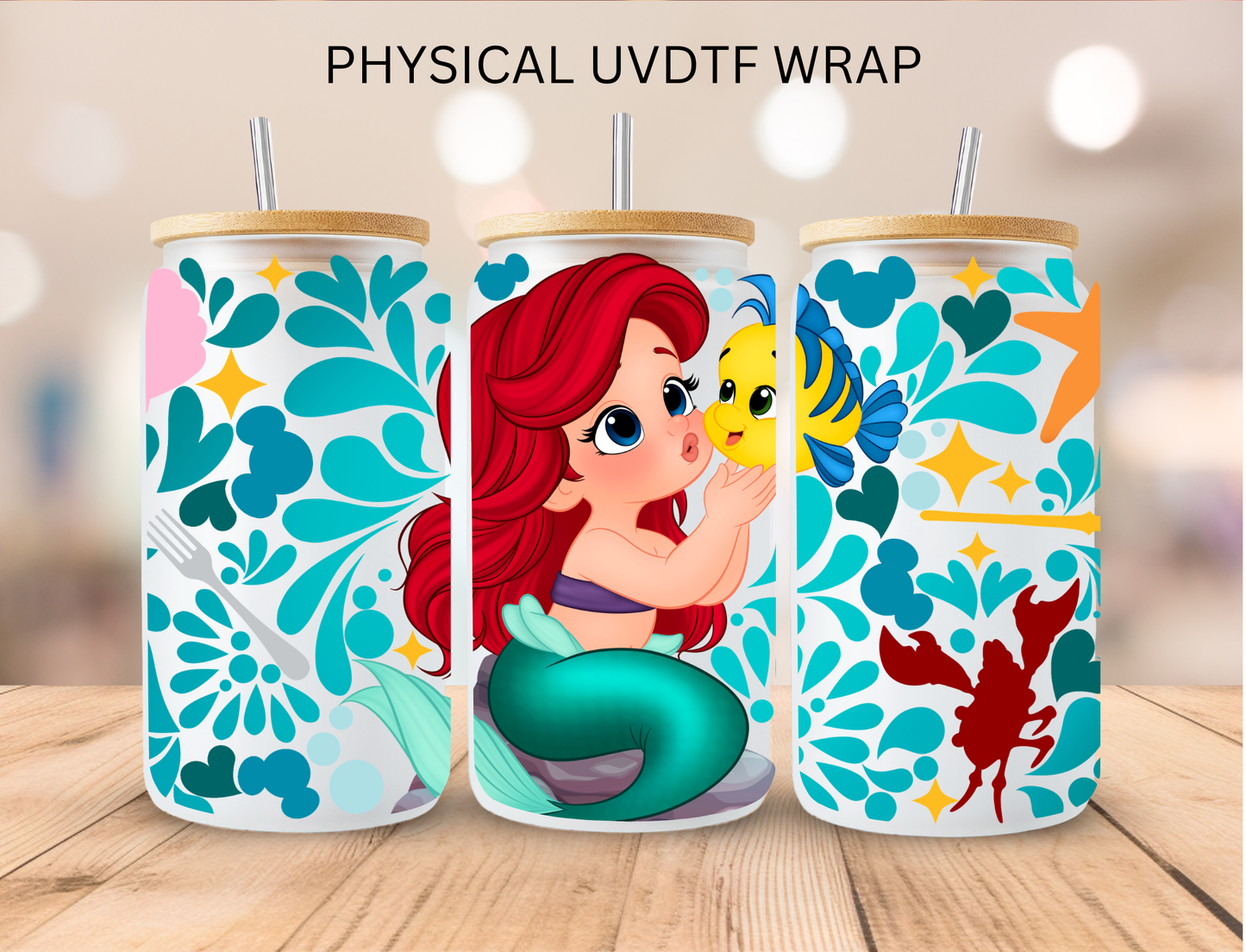 Talavera Fork Princess - 16 oz / 20 oz Libby UV DTF Wrap