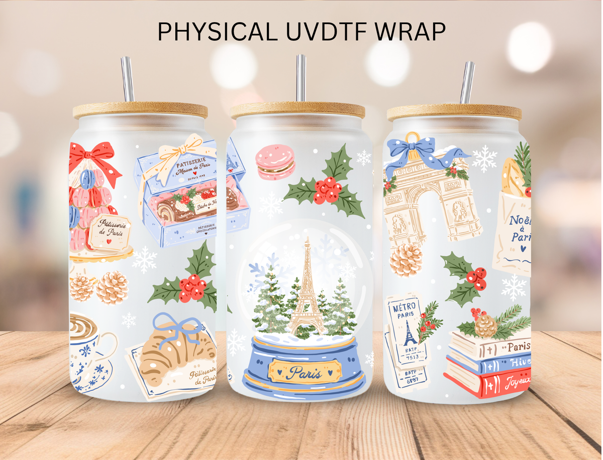 Christmas in Paris - 16 oz / 20 oz Libby UV DTF Wrap