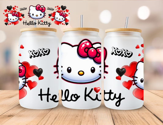 XoXo Kitty - 16 oz / 20 oz Libby UV DTF Wrap