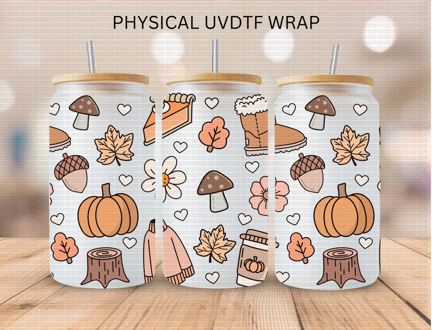 Fall Aesthetic - 16 oz / 20 oz Libby UV DTF Wrap