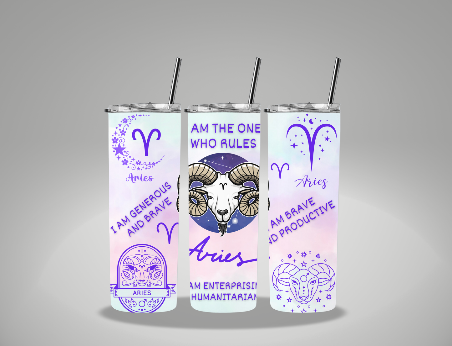 Aries - 20oz Skinny Tumbler / 25 Oz Glass Tumbler Wrap EXCLUSIVE